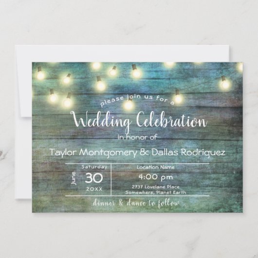 Invitation Campagne Rustique | Bois Vintage | Marron (Devant)