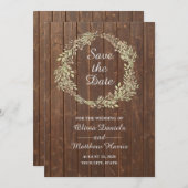 Invitation Campagne rustique. Église en bois de mariage Enreg (Devant / Derrière)