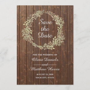 Invitation Campagne rustique. Église en bois de mariage Enreg