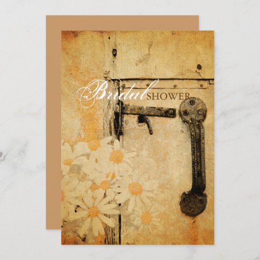 Invitation campagne rustique marguerite d'été douche nuptiale (Devant / Derrière)