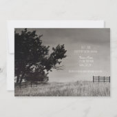 Invitation Campagne rustique noir blanc mariage champêtre (Dos)