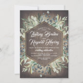 Invitation Campagne rustique Verdure Foliage Grange Mariage (Devant)