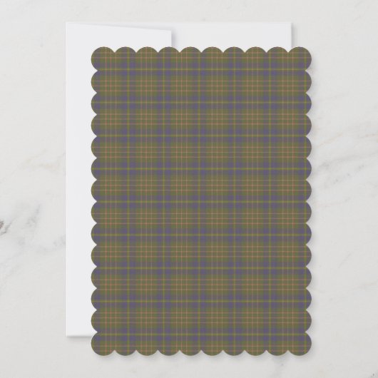 Invitation Campbell Chasse Tartan Ancien Avec Cadre Or (Dos)