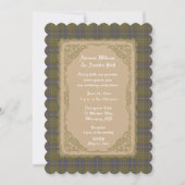 Invitation Campbell Chasse Tartan Ancien Avec Cadre Or (Devant)