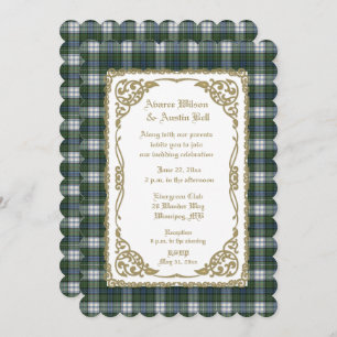 Invitation Campbell habille le taran antique avec cadre or