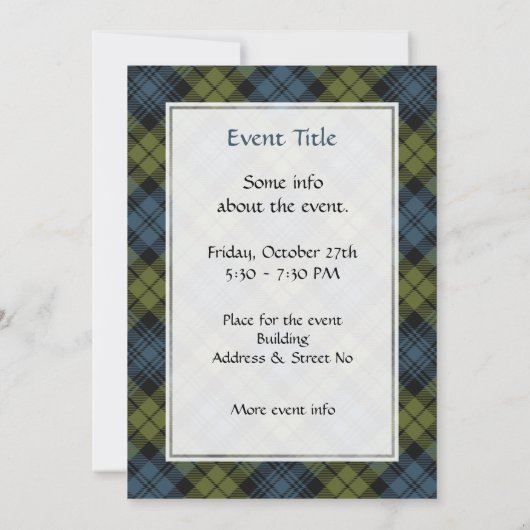 Invitation Campbell Tartan (Dos)