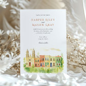 Invitation Campeche vibrant Mexique Mariage aquarelle