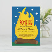 Invitation Campent l'invitation de fête d'anniversaire, (Debout devant)