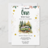 Invitation Camper 1er anniversaire Camping (Devant)
