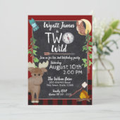 Invitation Camper Buffalo Plaid 2e Anniversaire Camping (Debout devant)