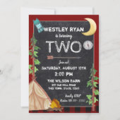 Invitation Camper Buffalo Plaid Anniversaire Camping (Devant)