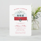 Invitation Camper de Noël rétro Fête des mariées de vacances (Debout devant)