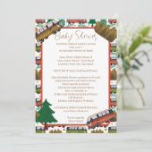 Invitation Camper en bois Baby shower neutre par distance (Debout devant)