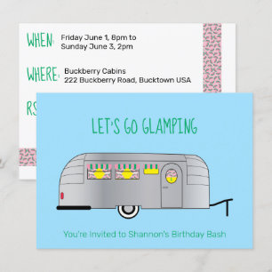 Invitation Camper Rétro Argent Streamlined Glamping