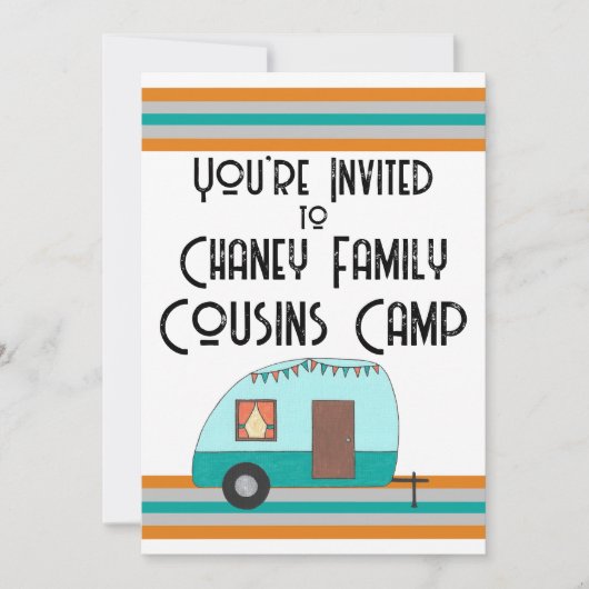 Invitation Camper Rétro Camp Cousins (Devant)