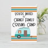 Invitation Camper Rétro Camp Cousins (Debout devant)