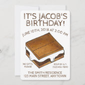 Invitation Campfire S'mores Marshmallow Smores Fête d'anniver (Devant)