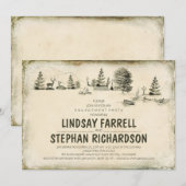 Invitation Campground Illustration Fête d'engagement au campi (Devant / Derrière)