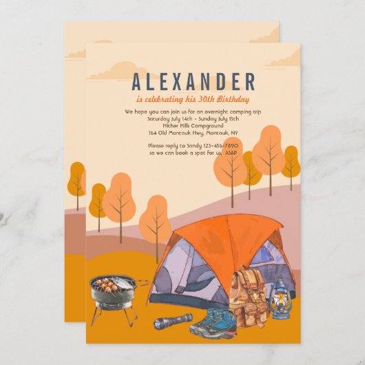 Invitation Camping (Devant / Derrière)