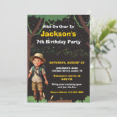 Invitation Camping à thème Aventure en plein air Anniversaire (Debout devant)