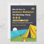 Invitation Camping à thème Aventure en plein air Anniversaire (Devant)
