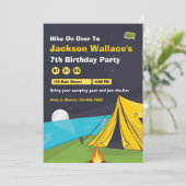 Invitation Camping à thème Aventure en plein air Anniversaire (Debout devant)