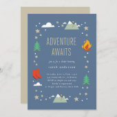 Invitation Camping Adventure Attend Boy Baby shower (Devant / Derrière)