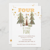 Invitation Camping Adventure S’more Quatrième anniversaire (Devant / Derrière)