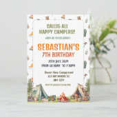 Invitation Camping Anniversaire Fête Enfants modernes Invitat (Debout devant)