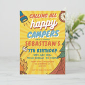 Invitation Camping Anniversaire Fête Enfants modernes Invitat (Debout devant)