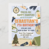 Invitation Camping Anniversaire Fête Enfants modernes Invitat (Devant)