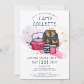 Invitation Camping Anniversaire Fête Sous Les Étoiles (Devant)