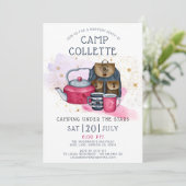 Invitation Camping Anniversaire Fête Sous Les Étoiles (Debout devant)