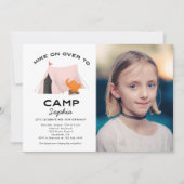 Invitation Camping Anniversaire Pink Tente Photo (Devant)
