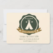 Invitation Camping Anniversaire Teepee Badge (Devant)