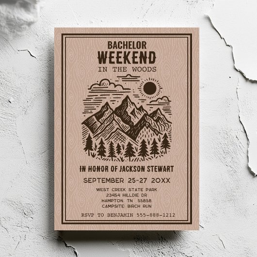 Invitation Camping Bachelor Party