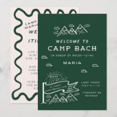 Invitation Camping Bachelorette Girls Trip Glamping Bach (Devant / Derrière)