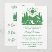 Invitation Camping Bachelorette Weekend Itinerary (Devant / Derrière)