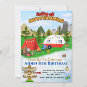INVITATION CAMPING BASH D'ANNIVERSAIRE, CAMPING SUR LES MONTA (Devant)