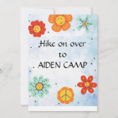 INVITATION CAMPING BASH D'ANNIVERSAIRE, CAMPING SUR LES MONTA (Dos)