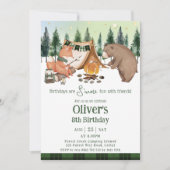 Invitation Camping Bear Fox S'more Amusants Avec Les Amis Ann (Devant)