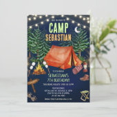 Invitation Camping Birthday Party (Debout devant)
