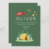 Invitation Camping Bonfire Outdoor Adventure Anniversaire (Devant / Derrière)