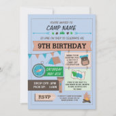 Invitation CAMPING Camp Out BUG ANNIVERSAIRE FÊTE garçons inv (Devant)