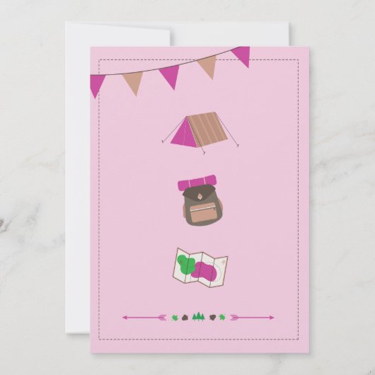 Invitation CAMPING Camp Out BUG ANNIVERSAIRE FILLES invitatio (Dos)