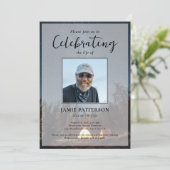 Invitation Camping Camper Celebration of Life, Funeral Photo (Debout devant)