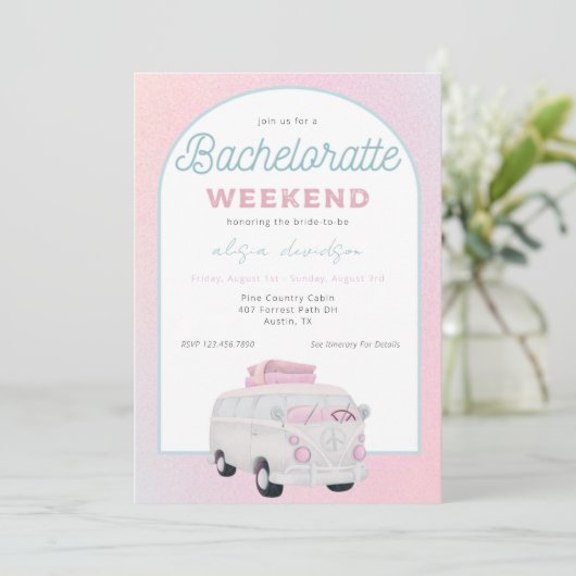 Invitation Camping Camping Camping Bachelorette (Debout devant)