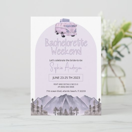 Invitation Camping Camping Camping Bachelorette (Debout devant)