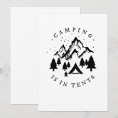 Invitation Camping - Camping Dans Les Tentes (Devant / Derrière)