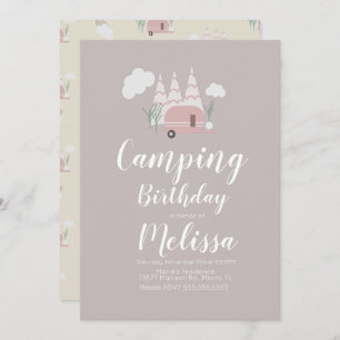 Invitation Camping Camping extérieur Anniversaire Boho Invita